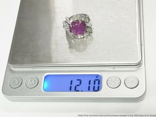 AGL 11.  26ct Natural No Heat Pink Star Sapphire Platinum Ring 2ctw Fine Diamonds 6