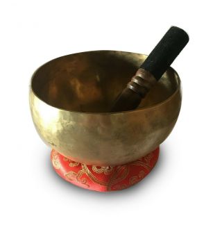 Ancient Tibetan Singing Bowl,  Handmade Meditation C Root Chakra Set Mt68 Nepal
