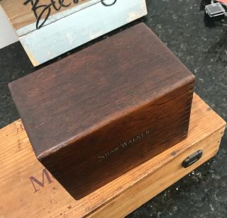 VINTAGE SHAW WALKER DOVETAILED OAK FILE BOX with INDEX CARDS - extra 4
