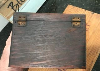 VINTAGE SHAW WALKER DOVETAILED OAK FILE BOX with INDEX CARDS - extra 8