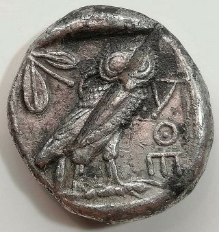 Ancient Attica Athens 454 - 404 Bc Athena Owl Tetradrachm Silver Coin