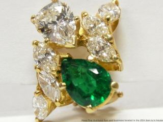 GIA Ultra Fine F1 Natural Emerald 2.  20ctw Diamond Earrings 14k Gold Omega Backs 3