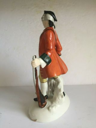 Antique Dresden German Porcelain Figurine 18thC Man with Rifle Greyhound 10.  5 