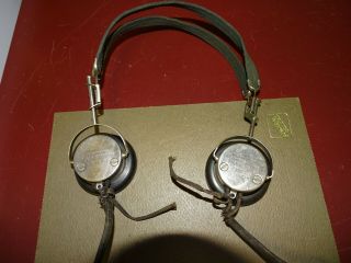 Western Electric Wwi Signal Corps Type P 11 Radio Headphones,  Good