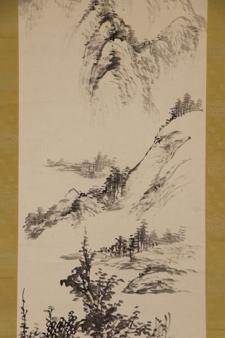 JAPANESE HANGING SCROLL ART Painting Sansui Landscape Kodama Katei E7679 4