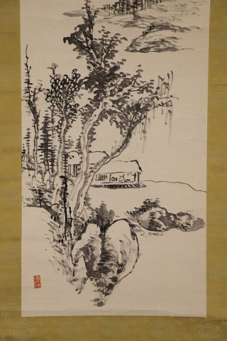 JAPANESE HANGING SCROLL ART Painting Sansui Landscape Kodama Katei E7679 5