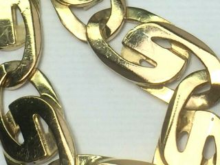 REMARKABLE 10K yellow gold GUCCI LINK CHAIN bracelet.  8 - 5/8 