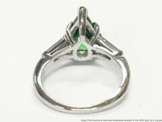 2.  89ct Gem Quality Tsavorite Garnet Diamond Platinum Ring Art Deco Pear Shape 5
