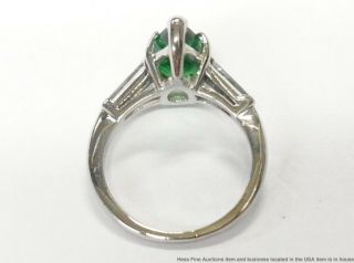 2.  89ct Gem Quality Tsavorite Garnet Diamond Platinum Ring Art Deco Pear Shape 6