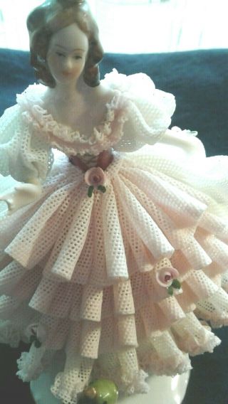 Vintage Dresden Lace Figurine Doll.  Karl Heinz Klette.  Germany.