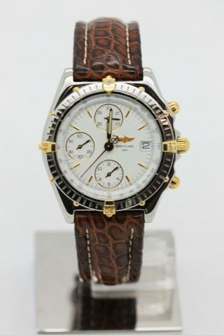 Breitling B13050.  1 Chronomat Stainless Steel And 18 Karat Gold Automatic Leather