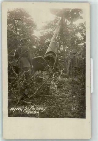 53052108 - German Wwi Battle Of Argonne Shot - Down French Airplane Rppc 1918 Wk I