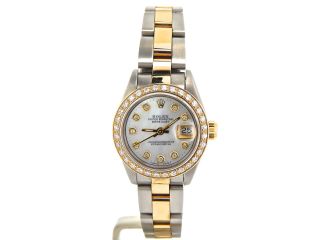 Rolex Datejust Lady 2Tone 18K Gold Steel Watch w/ White MOP Dial & Diamond Bezel 2