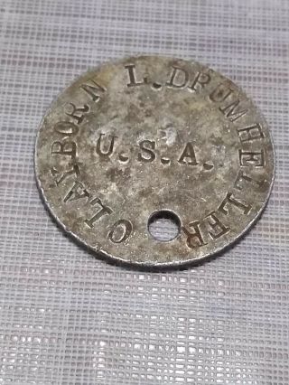 Ww1 Vintage Us Army Soldier Dog Tag Identity Disk