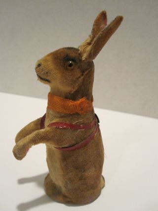Vintage Flocked Bunny Rabbit - Glass Eyes - Germany - Wagner Max Carl ?