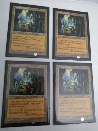 Mtg Ancient Tomb Playset Magic The Gathering Tempest Edition Sleeves L@@k