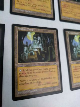 MTG ANCIENT TOMB PLAYSET Magic the Gathering Tempest edition SleeveS L@@K 6