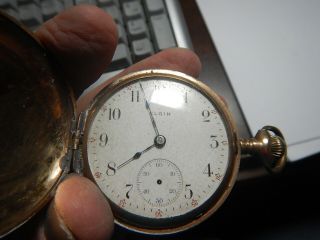 Elgin old pocket watch 2 1/8 inch does not run,  no second hand old estate 4