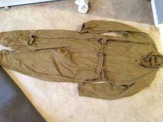 Ww2 Us 1942 Dated A4 Flight Suit Size 42 All Zippers Work And Has Belt