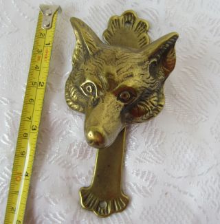 Antique Vintage bronze / Brass Door Knocker fox animal Head 4