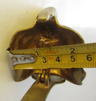 Antique Vintage bronze / Brass Door Knocker fox animal Head 5