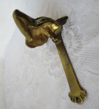 Antique Vintage bronze / Brass Door Knocker fox animal Head 6