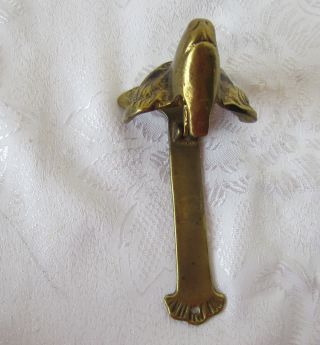 Antique Vintage bronze / Brass Door Knocker fox animal Head 7