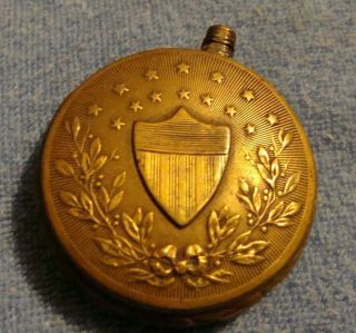 Antique Wwi Shield & Stars & Eagle Brass Trench Art Style Cigarette Lighter