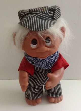 Vintage Troll Wishnick Doll Train Conductor