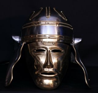 Ancient Medieval Roman Helmet With Face Mask/ Roman Gallic/Centurian Helmet II 2