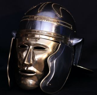 Ancient Medieval Roman Helmet With Face Mask/ Roman Gallic/Centurian Helmet II 3