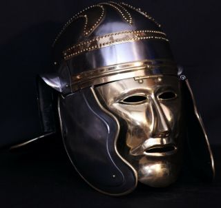 Ancient Medieval Roman Helmet With Face Mask/ Roman Gallic/Centurian Helmet II 4