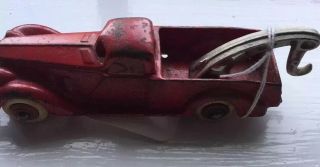 Hubley Cast Iron Toy Wrecker Truck With Wood Wheels 1930 - 1940 2234
