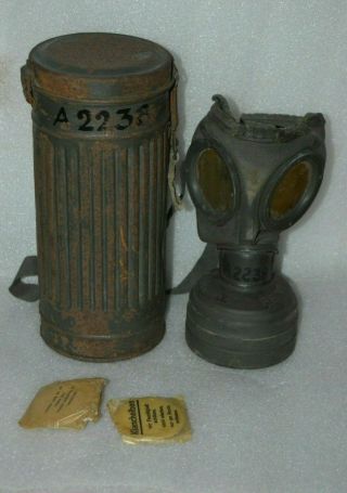 Ww2 German M30 Gasmask & Canister.  (gasmaske M30 Mit Blechbüchse)