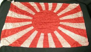 Ww2 Wwii Vintage Japanese Silk Flag Rising Sun 36x22 Inches Imperial