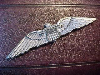 Wwii Usaaf Large Flight Instructor Wings - Sterling