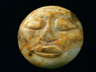 Chinese Old White Jade Hongshan Culture Mask Pendant Y217