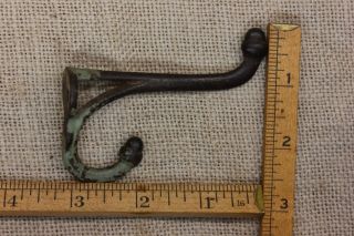 2 Coat Hooks acorn tip rustic school farm house old vintage 1800 ' s cast iron 6