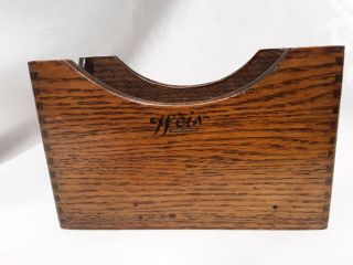Vtg Weis Wood Recipe Card File Box Dovetail Joints Open Top Kitchen Office Desk
