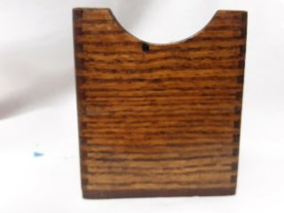Vtg WEIS Wood Recipe Card File Box Dovetail Joints Open Top Kitchen Office Desk 5
