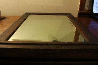 Very Old Wood Framed Wall Mirror 22 1/2 " T X 17 1/2 " W X Nearly One Inch Thick