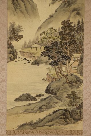 JAPANESE HANGING SCROLL ART Painting Sansui Landscape Asian antique E7803 4