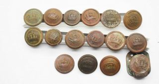 Wwi German Empire Prussian Buttons From Uniforms