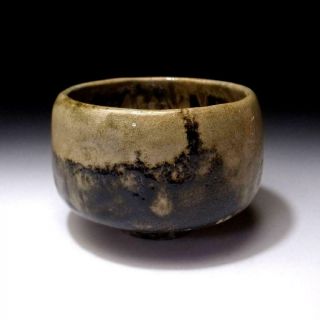 ZJ7: Vintage Japanese Pottery Tea Bowl,  Raku ware,  Artistic glaze 3