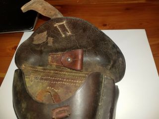 Vintage Dark Brown German Holster With Markings 3