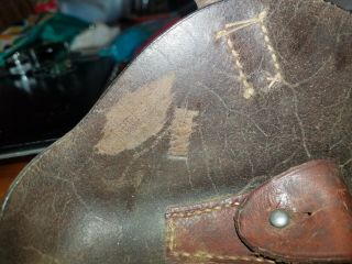 Vintage Dark Brown German Holster With Markings 5