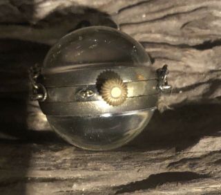 Antique Old Swiss Skeleton Glass Ball Sphere Pocket Watch