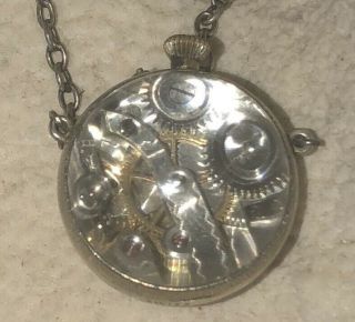 Antique Old Swiss Skeleton Glass Ball Sphere Pocket Watch 3