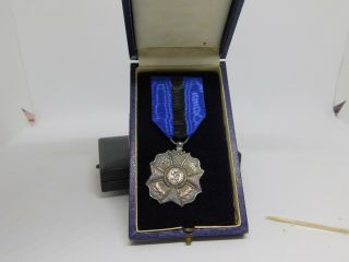 Wwi Belgian Silver Medal Of The Order Of Leopold Ii With Presentation Case