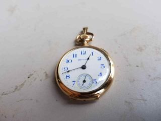 Small Vintage Hampden Pocket Watch Molly Stark 25 - Year 14k Gf Dueber Case